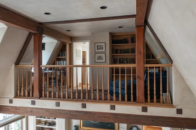 a view of a building with windows