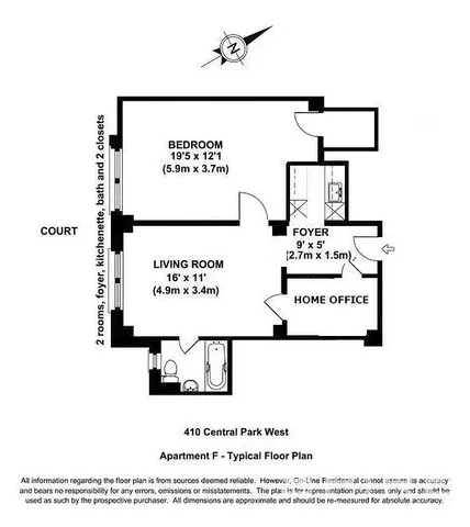 $575,000 | 410 Central Park West, Unit 2F | Upper West Side