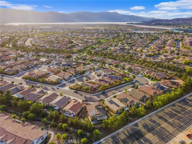 an aerial view of residential building with parking space