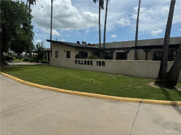 a view of a garden with a slide