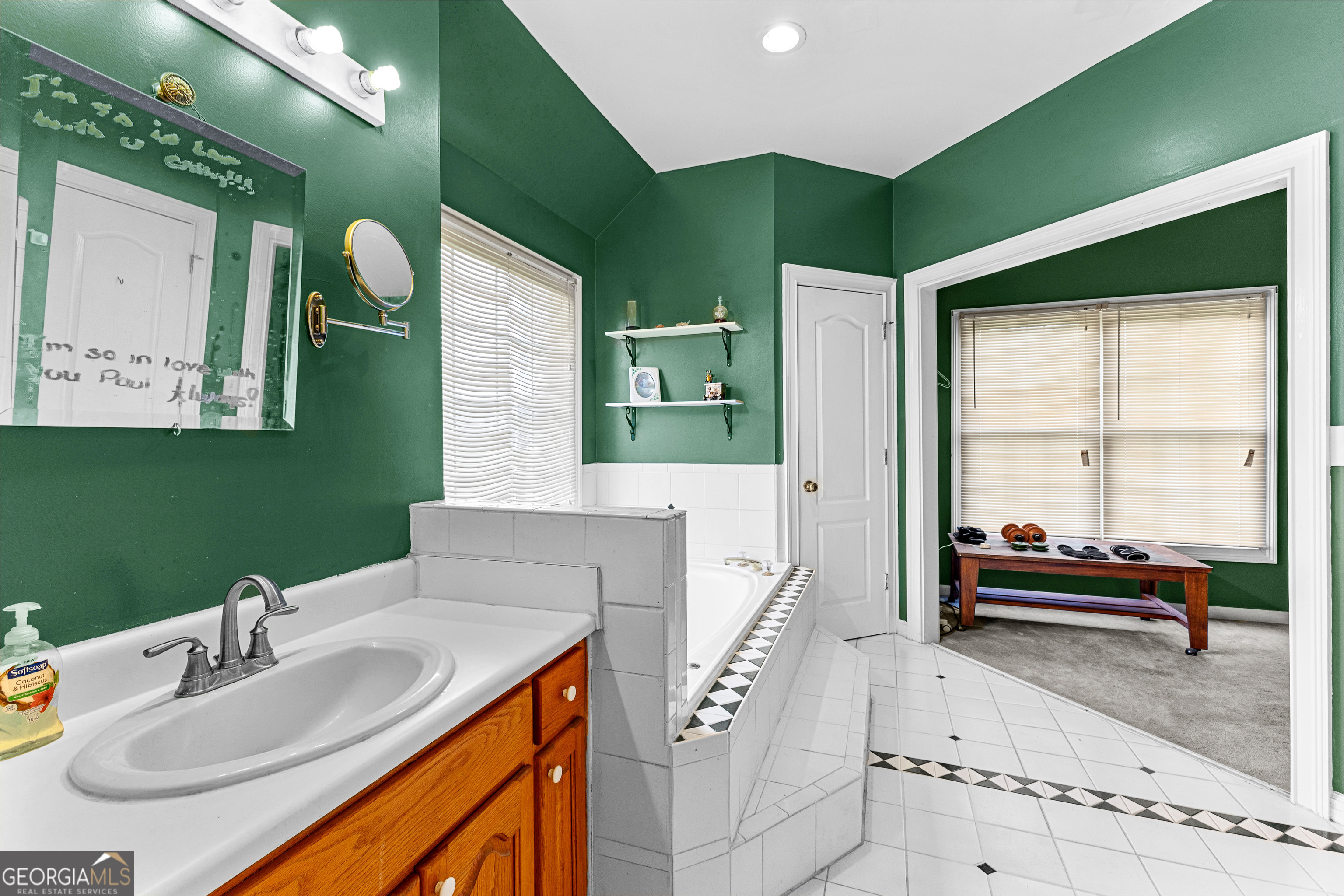 502 North Rover Road Williamson, GA 30292 - Photo 14 of 46 a bathroom with a sink and a mirror