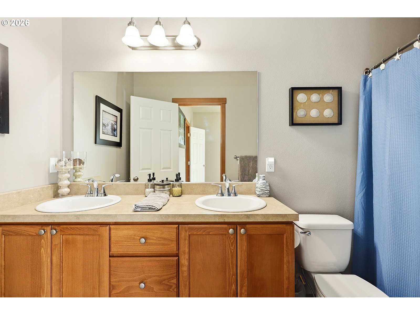 206 Old Mountain Road Goldendale, WA 98620 - Photo 22 of 46 a bathroom with a toilet a sink and mirror