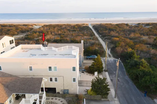 a view of a terrace with a ocean view
