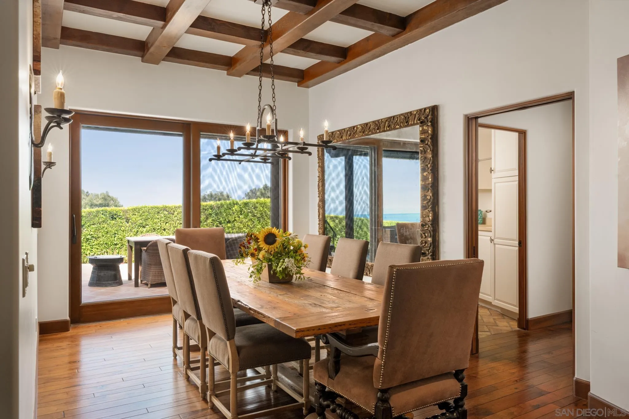 262 Ocean View Avenue Del Mar, CA 92014 - Photo 14 of 45 a view of a dining room with furniture window and wooden floor