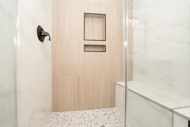 a bathroom with a shower