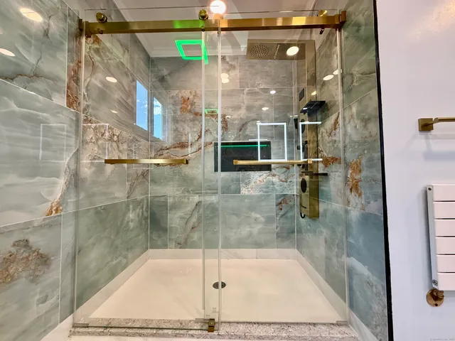 a bathroom with a shower