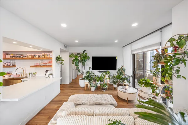 a view of a city from a balcony