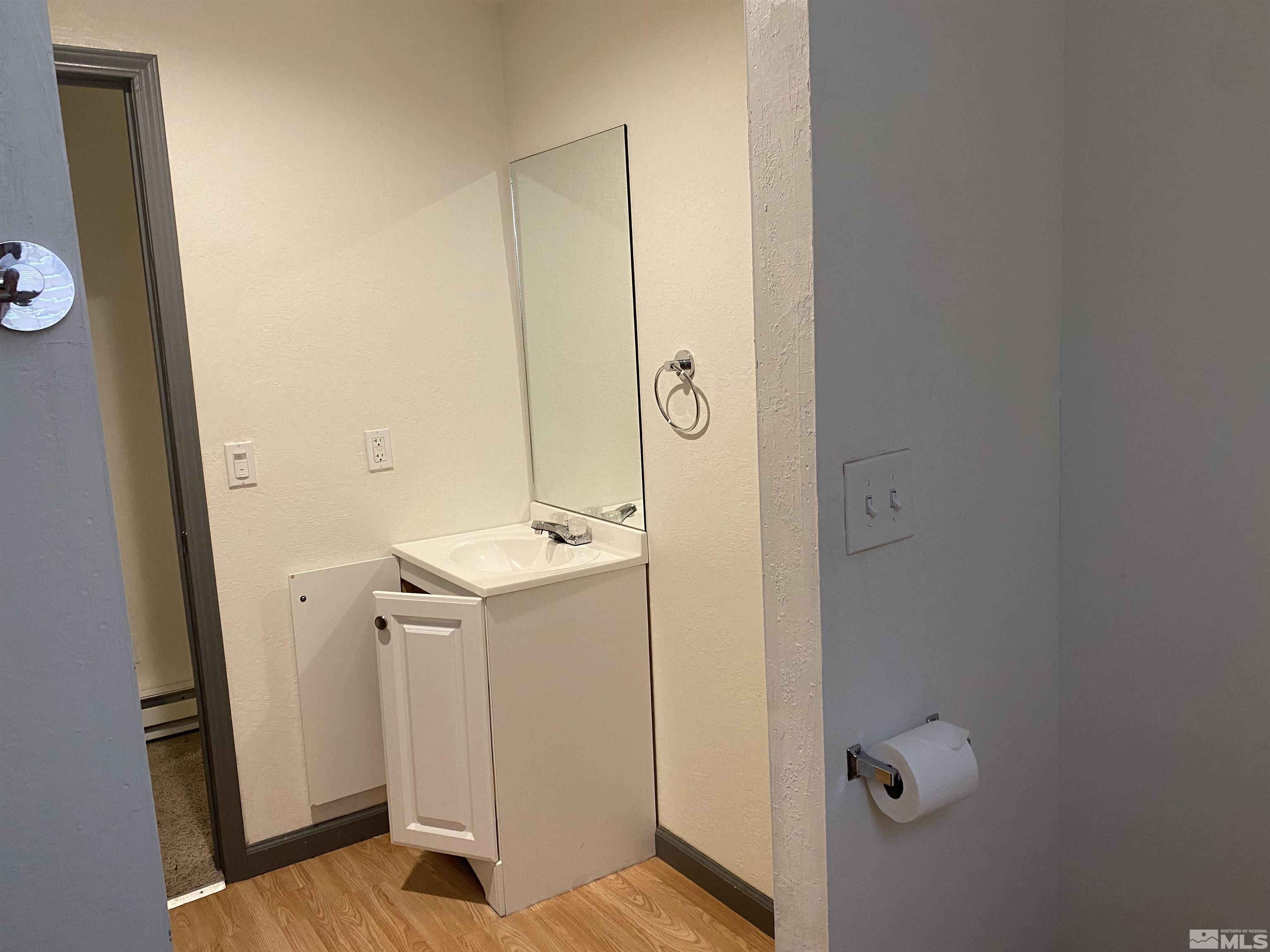 656 Spokane Street Reno, NV 89512 - Photo 12 of 31 a bathroom with a shower sink and mirror