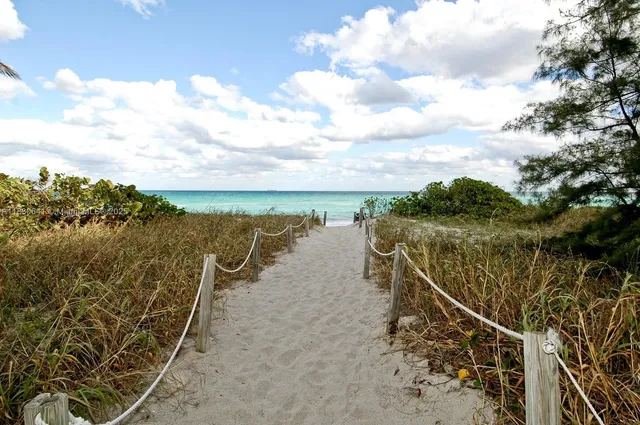 a view of a lake with an ocean beach