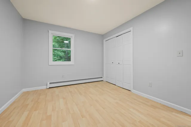 an empty room with a window