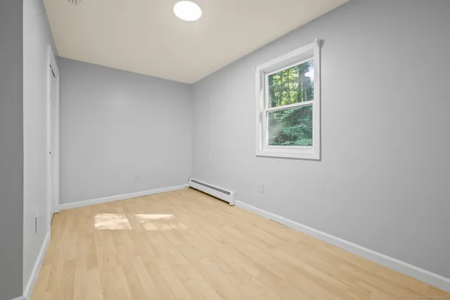 an empty room with a window