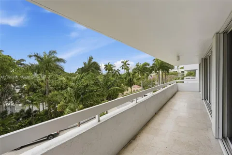 a view of a balcony with an outdoor space