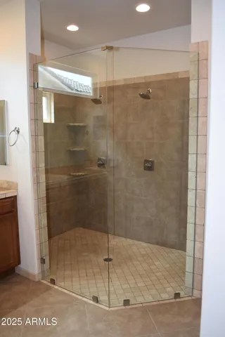 a bathroom with a shower