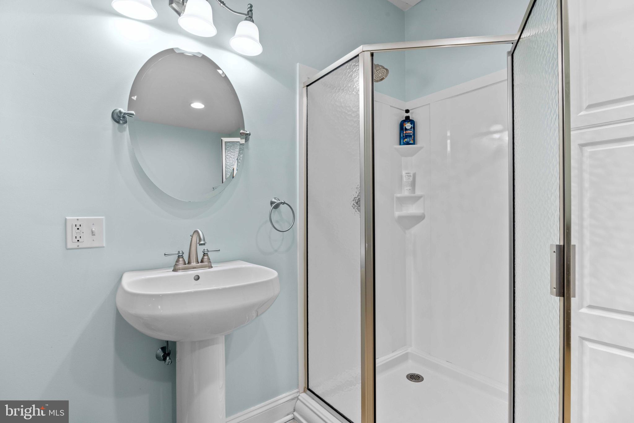 1402 Magers Landing Road Monkton, MD 21111 - Photo 50 of 64 a bathroom with a sink shower and a mirror