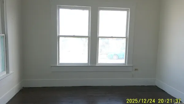 a view of a small space with window
