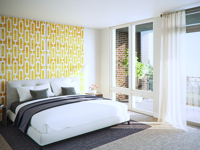 236 South Racine Avenue, Unit 401 Chicago, IL 60607 - Photo 8 of 8 a bedroom with a bed and a large window