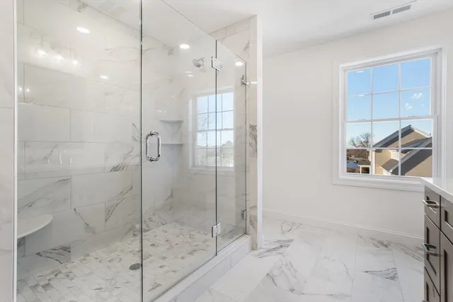 a bathroom with a shower