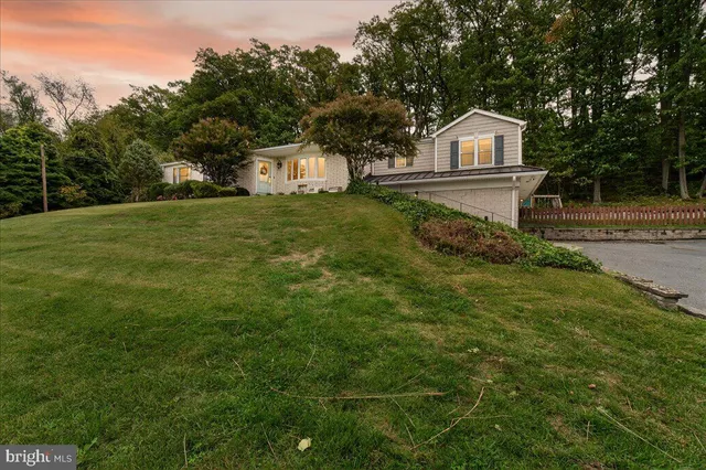 a view of a park with swings