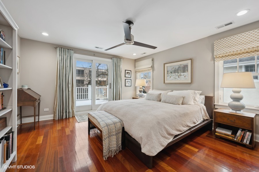 807 Cherry Street Winnetka, IL 60093 - Photo 16 of 37 a bedroom with a bed and wooden floor