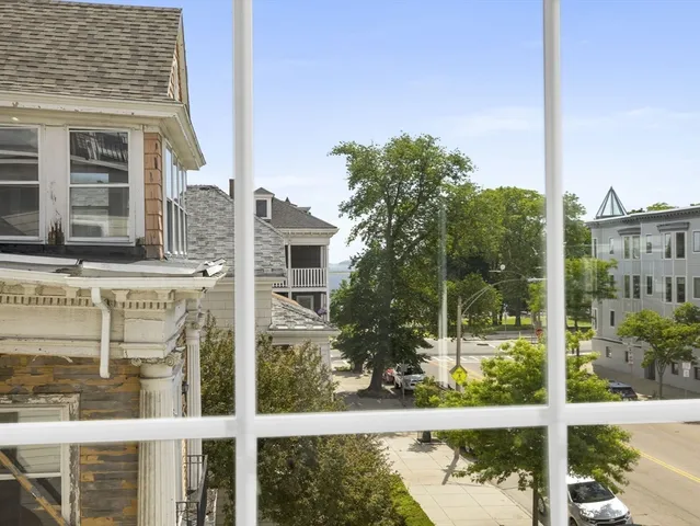 a view of a building from a window