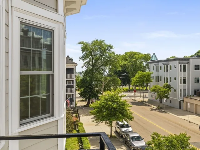 a view of a building from a window