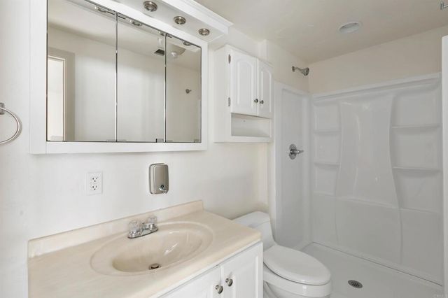 an aerial view of a house with a yard and large trees