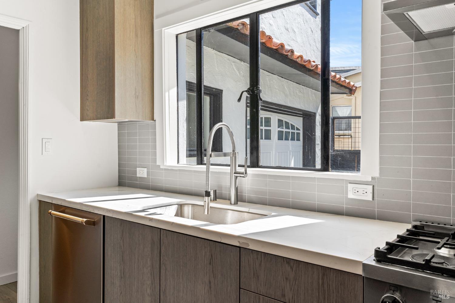 93 Cascade Drive Fairfax, CA 94930 - Photo 30 of 61 a kitchen with a sink and a window