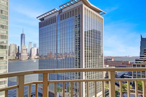 a view of a building from a balcony
