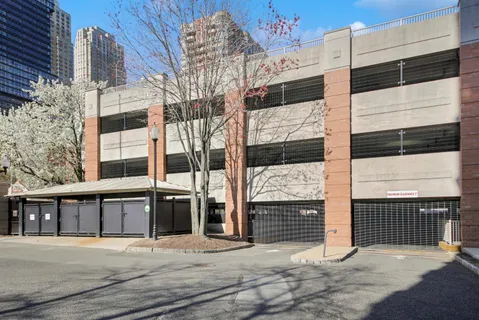 a view of a building with a street