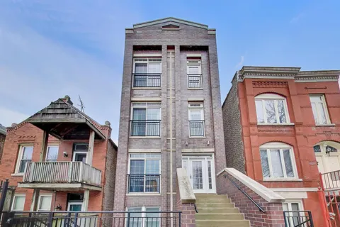 a front view of a house with a door
