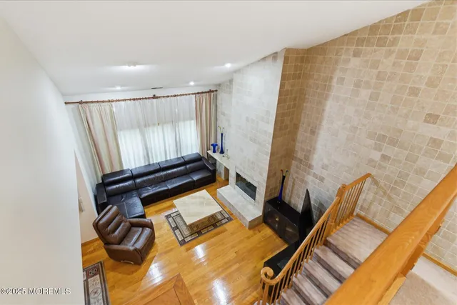 a bedroom with a large bed and closet