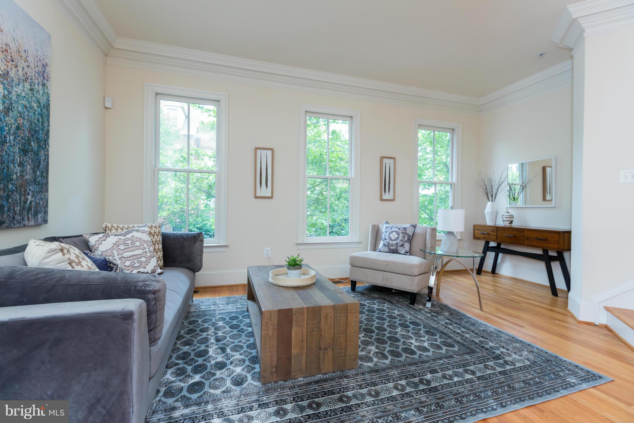 718 Carpenter Road Alexandria, VA 22314 - Photo 2 of 26 Living Room is 19 feet wide with views of trees