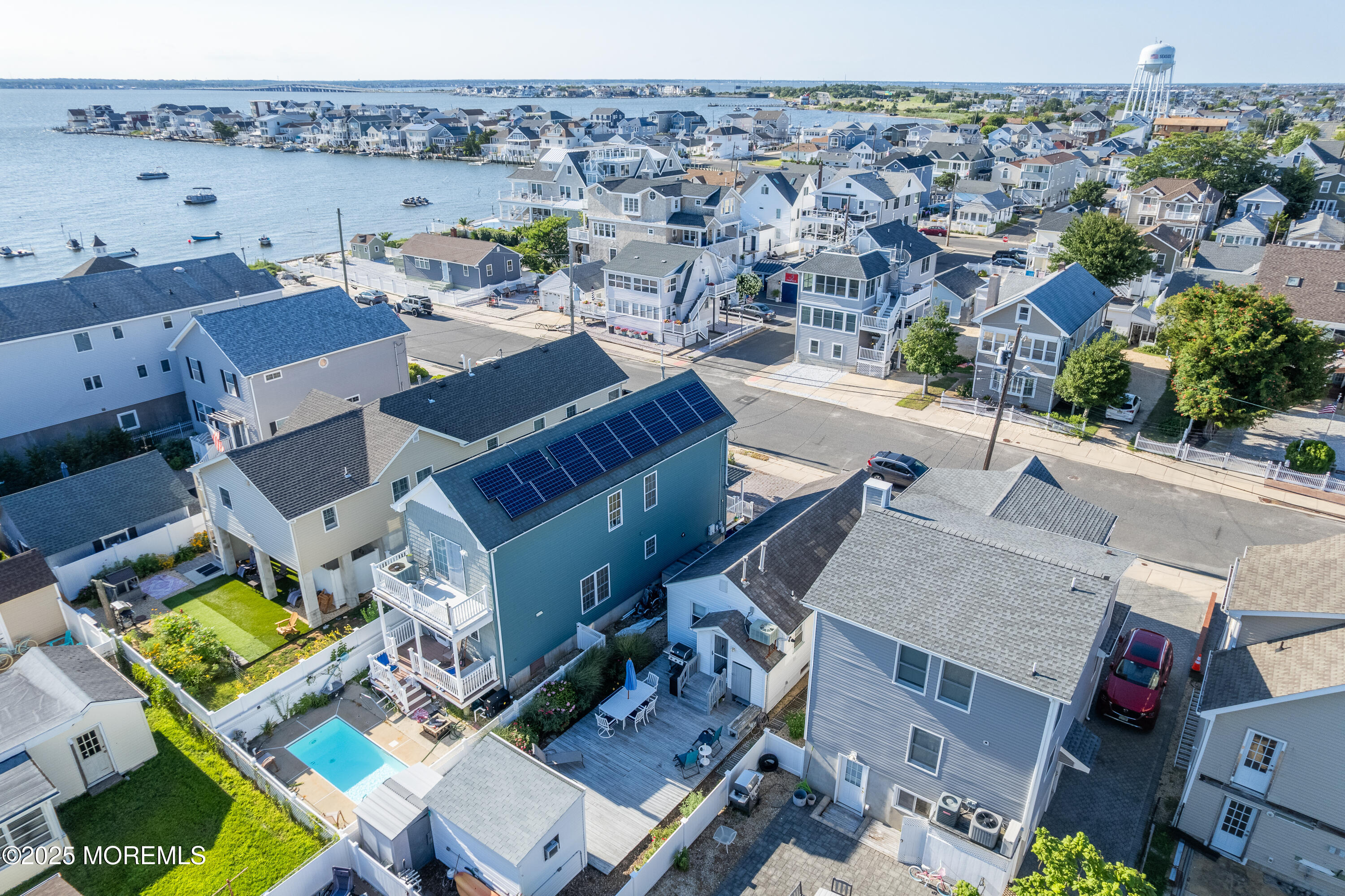 121 L Street Seaside Park, NJ 08752 - Photo 33 of 37 an aerial view of a house with a yard and lake view