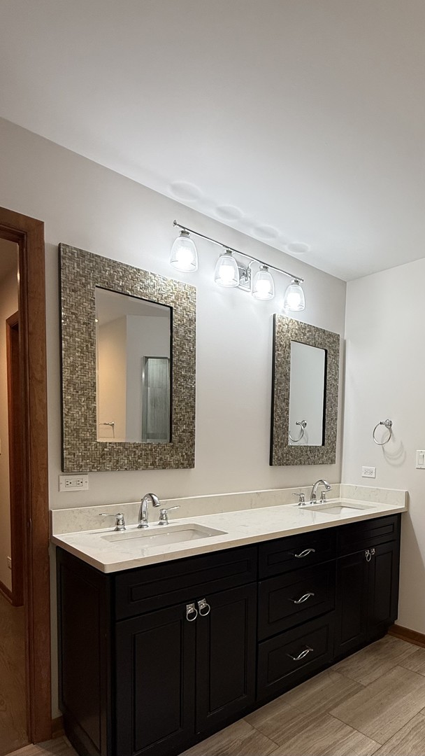 2841 Orange Brace Road Deerfield, IL 60015 - Photo 10 of 30 a bathroom with a double vanity sink and a mirror