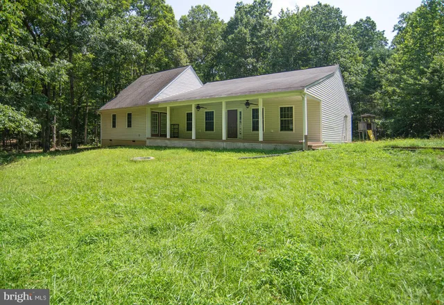 a view of a trees with a yard