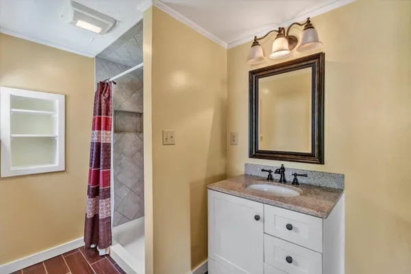 a view of a lush green hillside and a mountain