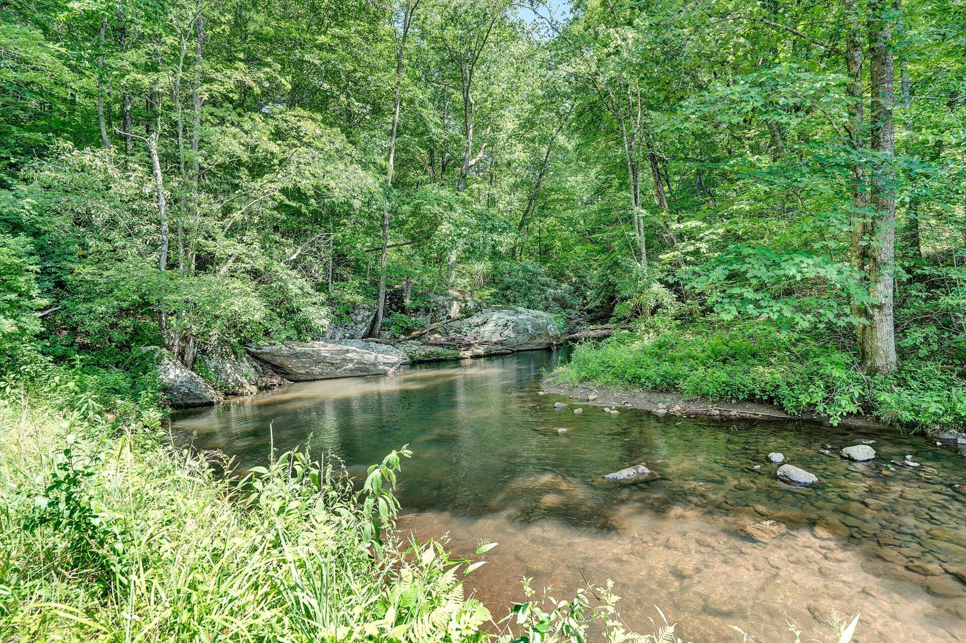2446 Deer Run Road Ferrum, VA 24088 - Photo 61 of 145 a view of a lake with a house in the background
