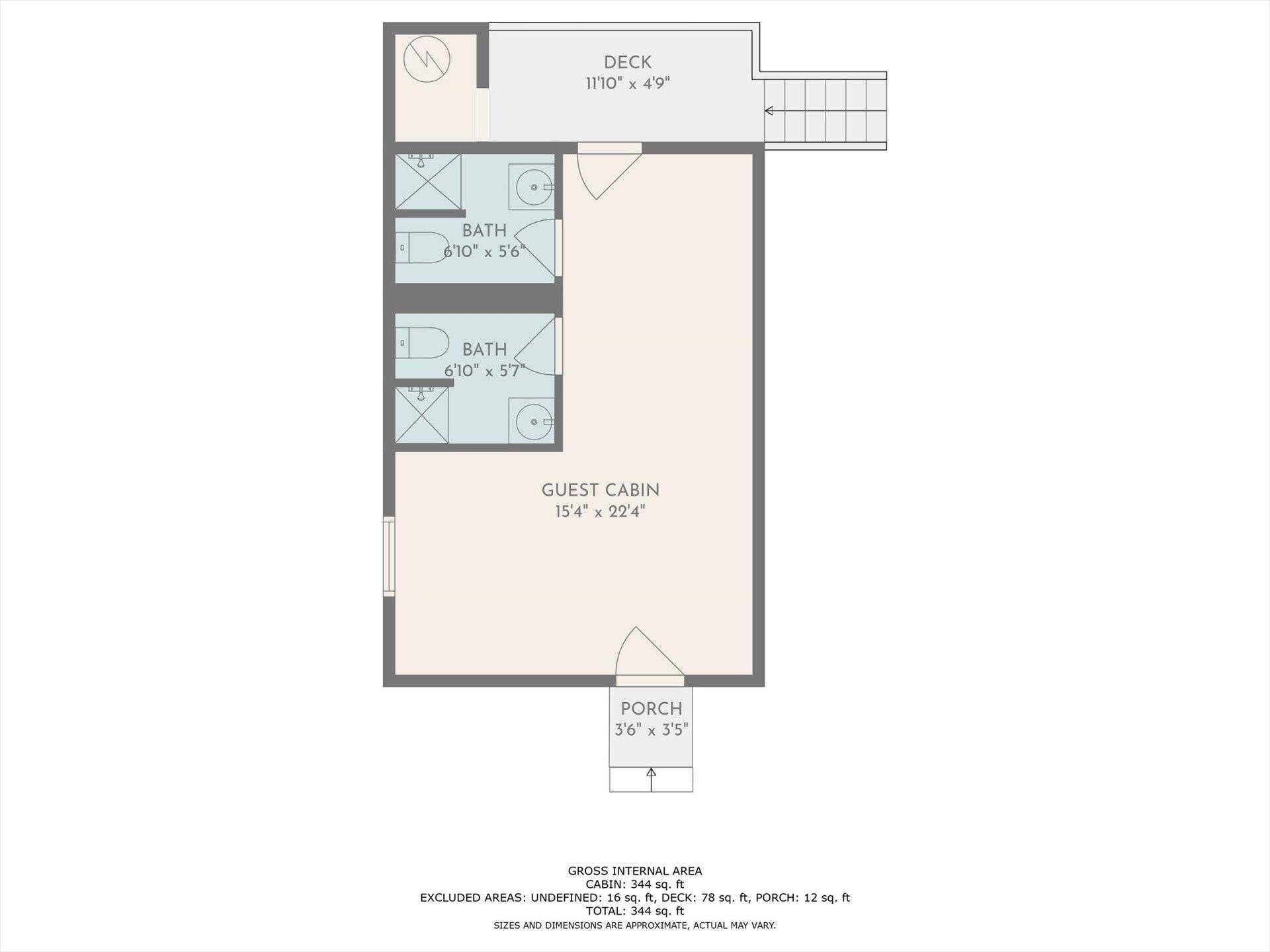2446 Deer Run Road Ferrum, VA 24088 - Photo 143 of 145 Guest Cabin 2 Floor Plan