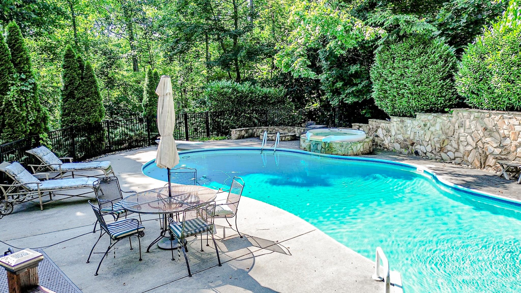 196 Col Hamptons Court Rutherfordton, NC 28139 - Photo 2 of 47 a view of a swimming pool with lawn chairs under an umbrella