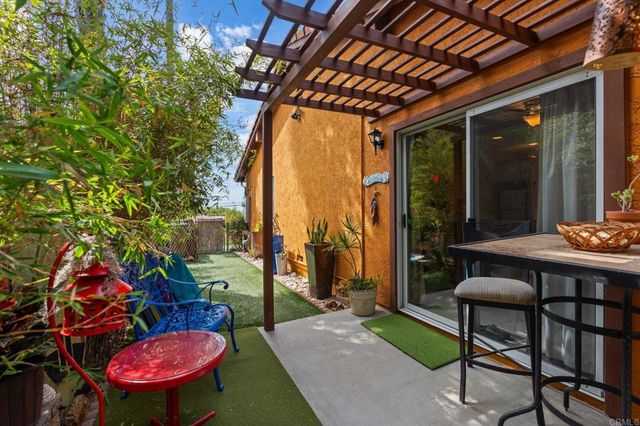 a view of an outdoor sitting area