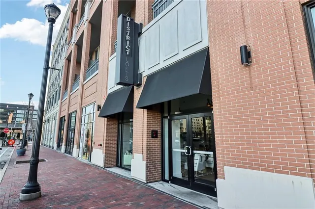 a view of shops in a street