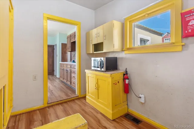 an empty room with a window