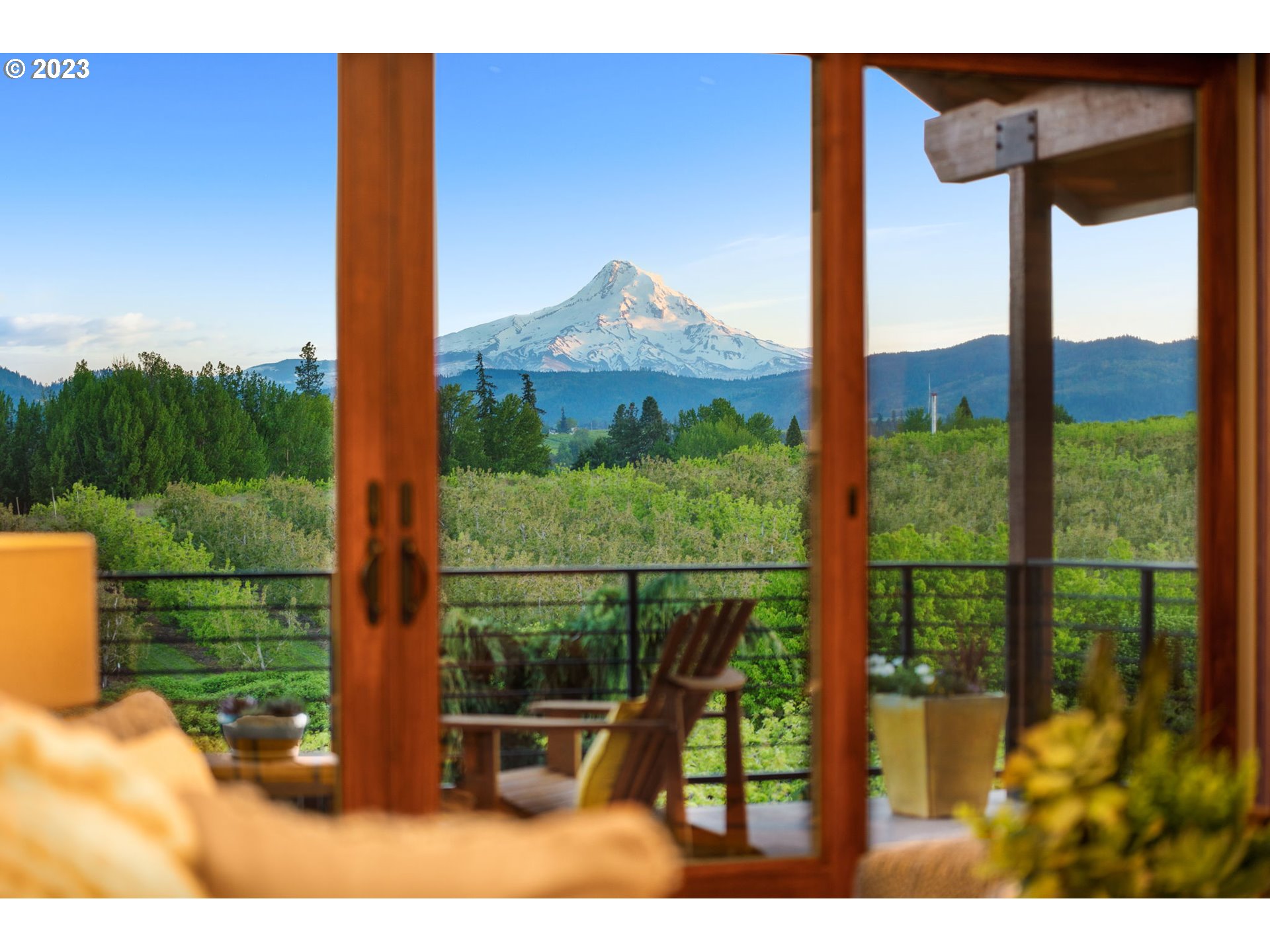1575 Nunamaker Road Hood River, OR 97031 - Photo 2 of 48 a view of a garden from a window