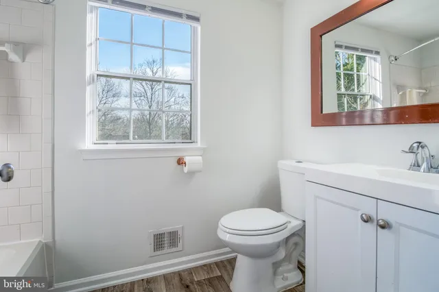 a bathroom with a bathtub