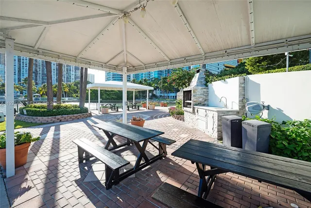 a outdoor view with a sitting space