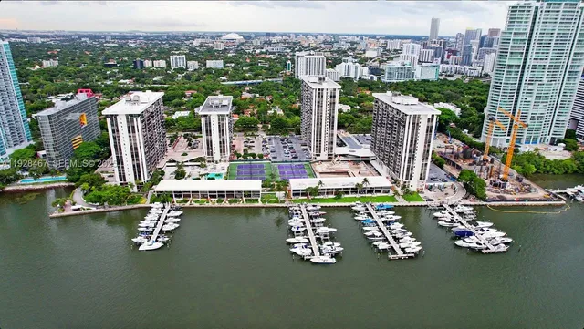 a view of a city with tall buildings