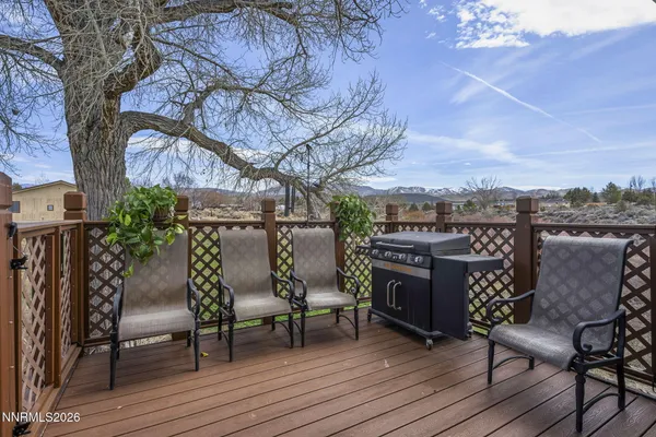 a view of outdoor space deck and kitchen
