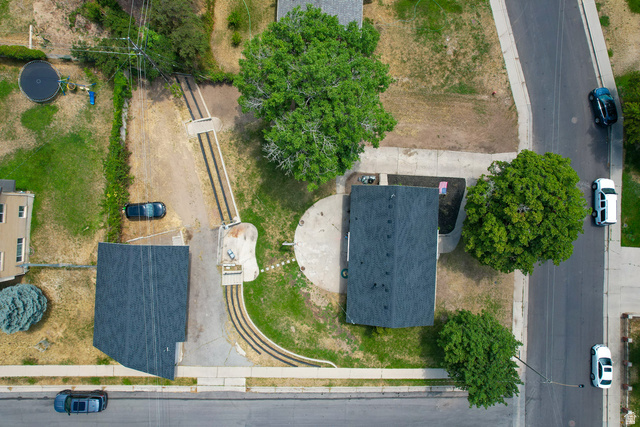 120 North 1230 E Street Springville, UT 84663 - Photo 53 of 60 Aerial perspective showcasing two distinct structures, mature trees, and street frontage