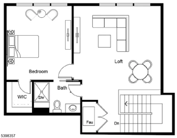 a picture of a bench in a window