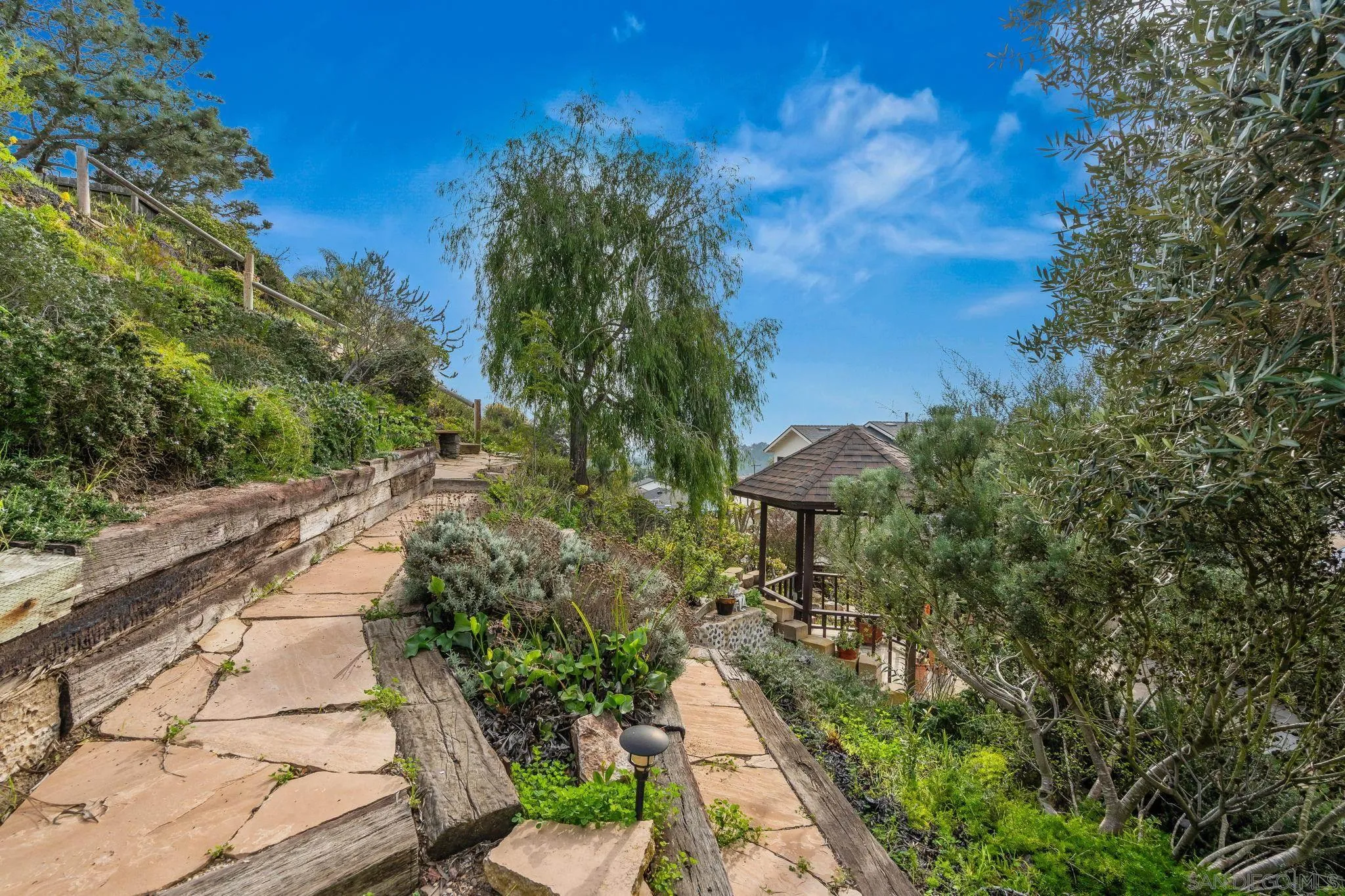 1849 Playa Riviera Drive Cardiff, CA 92007 - Photo 16 of 43 Landscaping contains walkways to the top of the hill and erosion control.